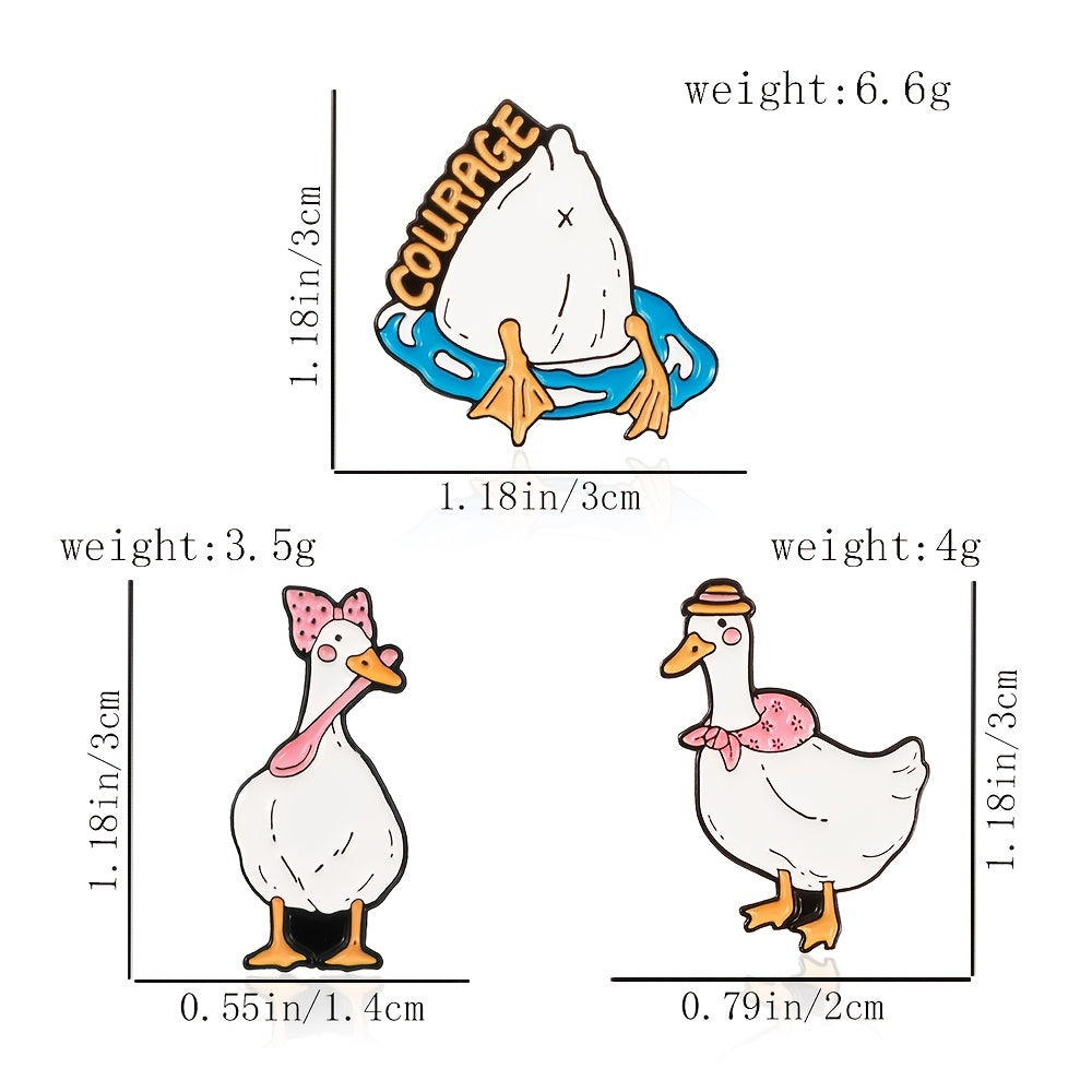 Courage Duck Brooch Pin Men Women Novelty Pins Bags Jackets Hats