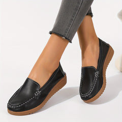 Women's Comfy Solid Flat Loafers Casual Slip On Walking Shoes