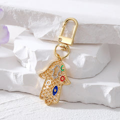 Zircon Evil Eye Keychain Fatima Bag Car Key Accessories