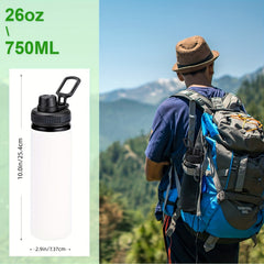6pcs Reusable 750ml Aluminum Water Bottles Lightweight Leakproof