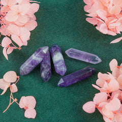 Amethyst Healing Crystal Cubes Set - Natural Tumbled Wand for Reiki Balance