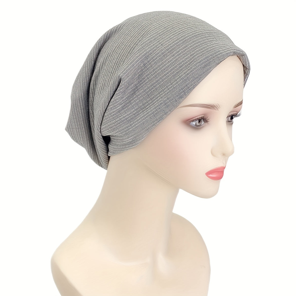 Solid Plain Turban Cap Elastic Hijab Chemo Cap