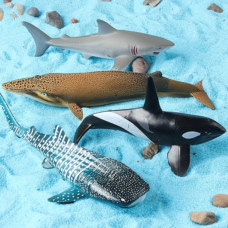 4pcs Shark Toys Figurines Realistic Sea Creatures Shark Toy