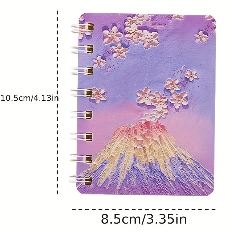 80pg Painting Landscape Coil Book A7 Mini Pocket Notepad Diary