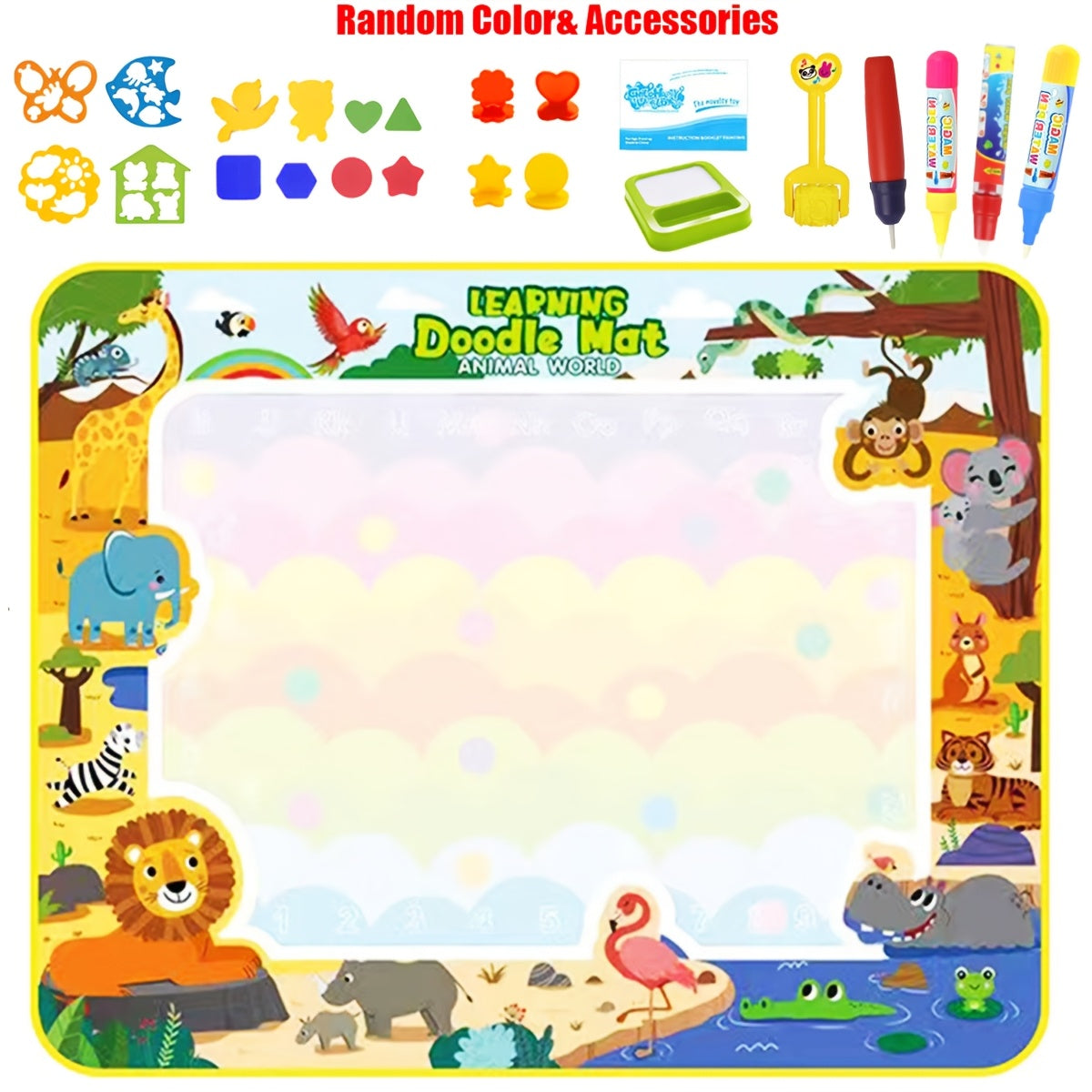 XL Water Doodle Mat Drawing & Painting Toy Educational Gift Assorted Colors