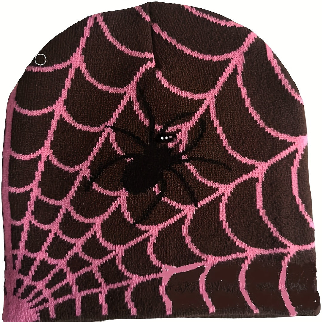 Hip Hop Spider Jacquard Beanie Gothic Unisex Skull Cap Y2K
