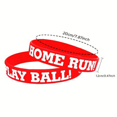 Baseball & Softball Silicone Bracelet Cheer Up Play Ball Sports Bracelet