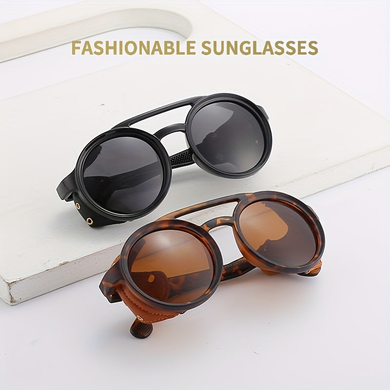 Vintage Round Frame Steampunk Sunglasses UV400