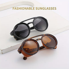Vintage Round Frame Steampunk Sunglasses UV400