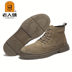 Men's Combat Boots Casual Lace up Walking Shoes