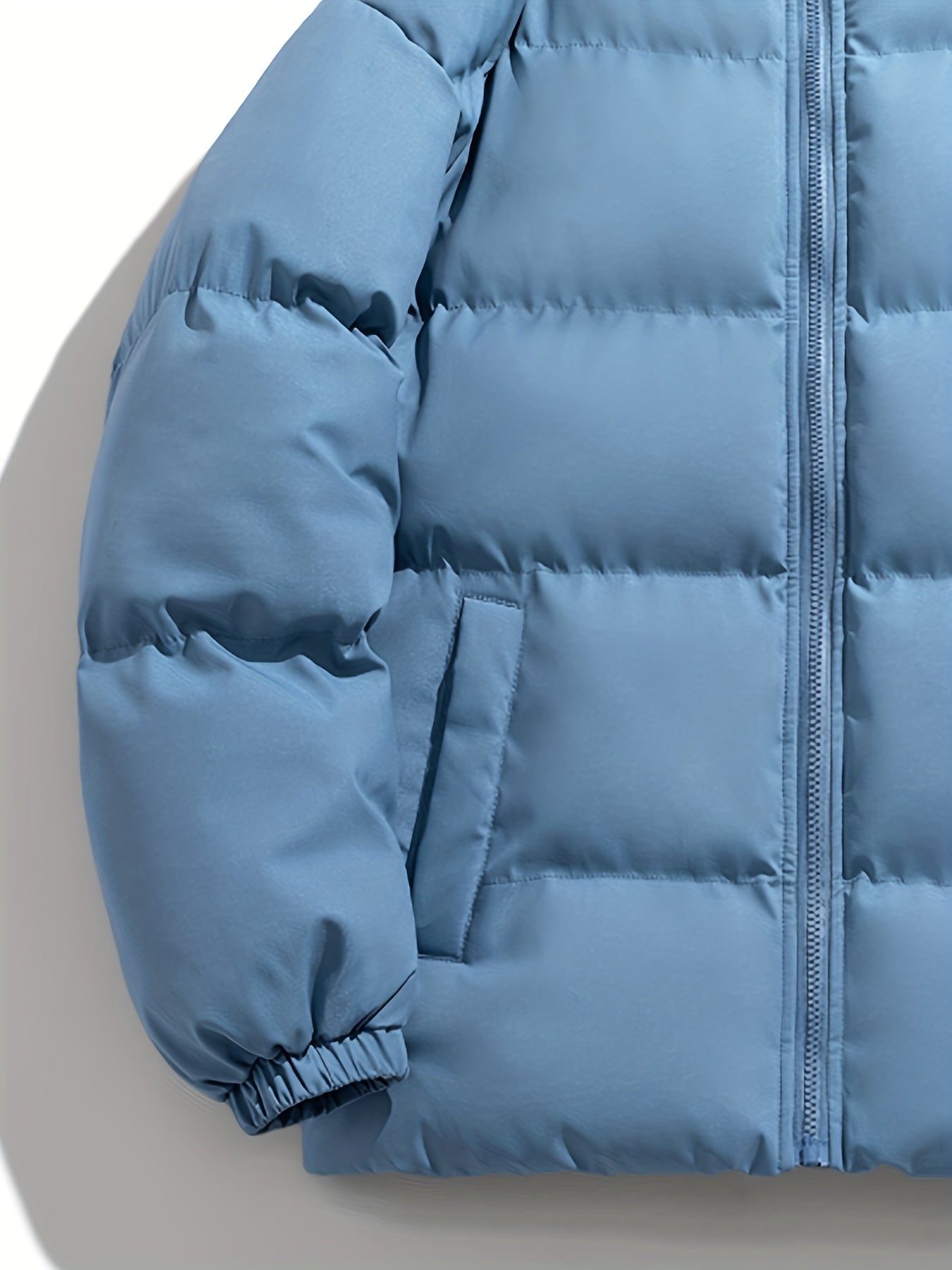 Men's Classic Hooded Jacket Zip Up Padded Coat for Fall Winter