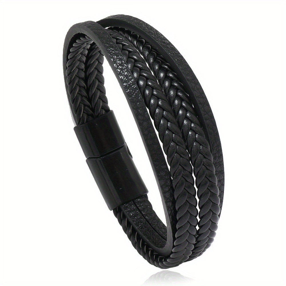Men's Vintage Weave PU Leather Bracelet