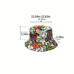 Cartoon Pattern Reversible Bucket Hat for Men and Women