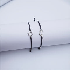 Alloy Couple Wax Wire Bracelets Sun Moon Bracelets