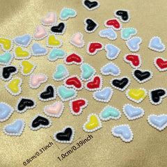 30 Mixed Peach Heart Nail Art Sticker Drill Decoration