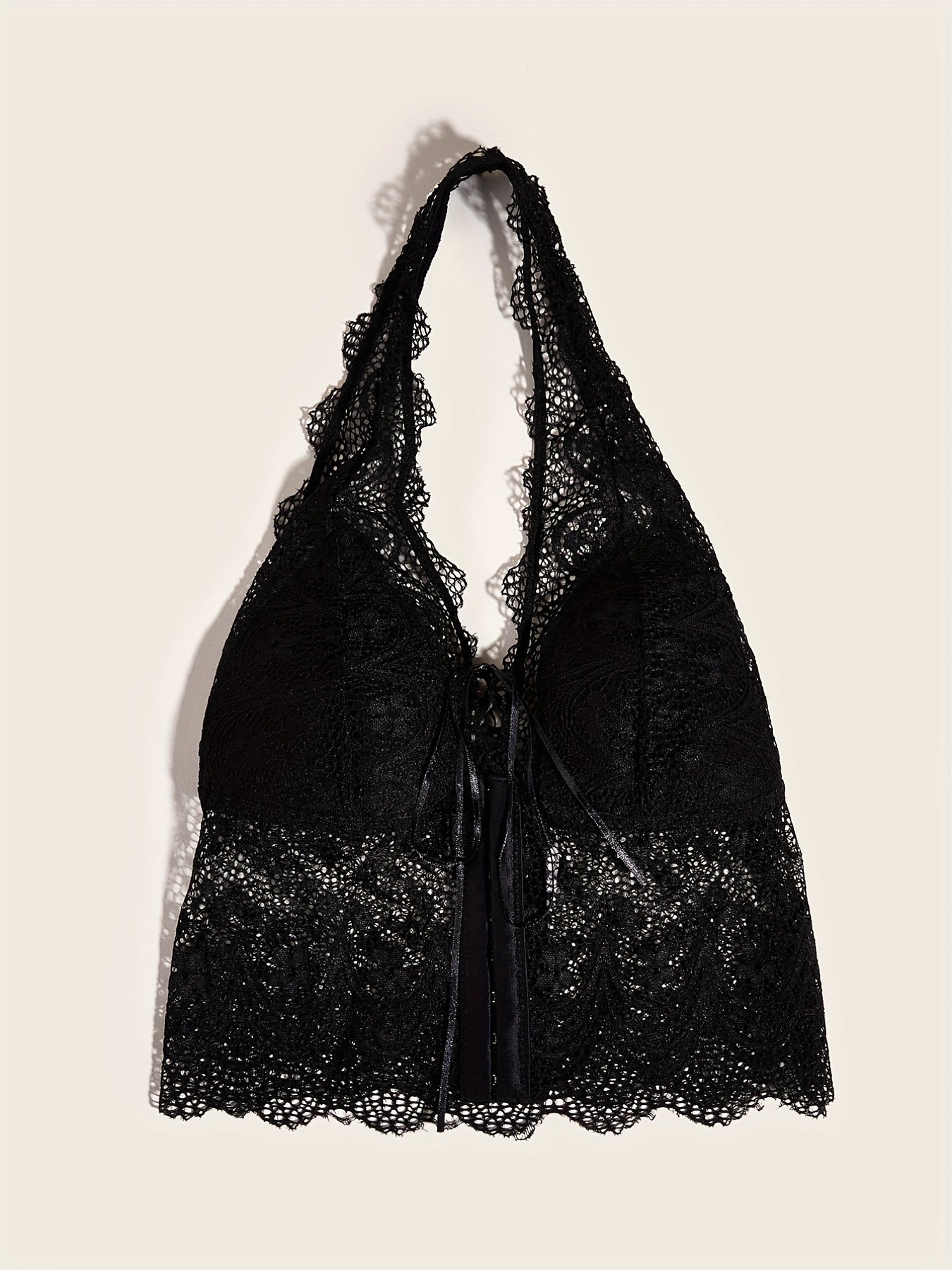 Floral Lace Halter Bra Wireless Lingerie