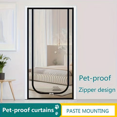 Magnetic Screen Door Pet-proof Mesh Curtain Double Zipper