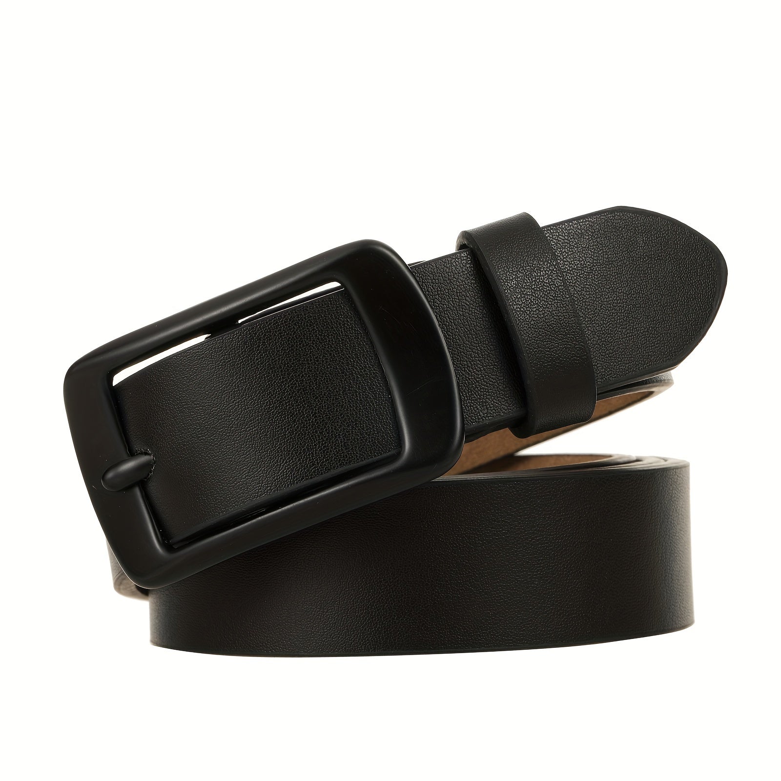 Rectangular Buckle Belt Casual PU Belt Unisex Jeans Pants Belt