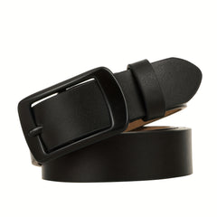 Rectangular Buckle Belt Casual PU Belt Unisex Jeans Pants Belt