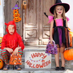 Halloween Pumpkin Tote Bag Candy Bag Trick or Treat Gift Theme Party Supplies