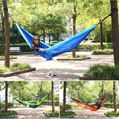 Lightweight Double Nylon Camping Hammock with Hanging Straps
