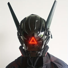 Red Light Wing Cyberpunk LED Mask Halloween Party Face Hood