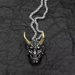 Men's Ghost Monster Mask Pendant Necklace