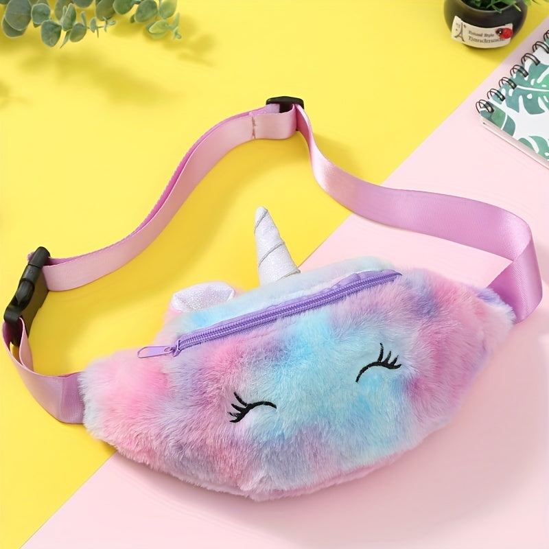 Girls Unicorn Plush Waist Bag Coin Purse Shoulder Bag
