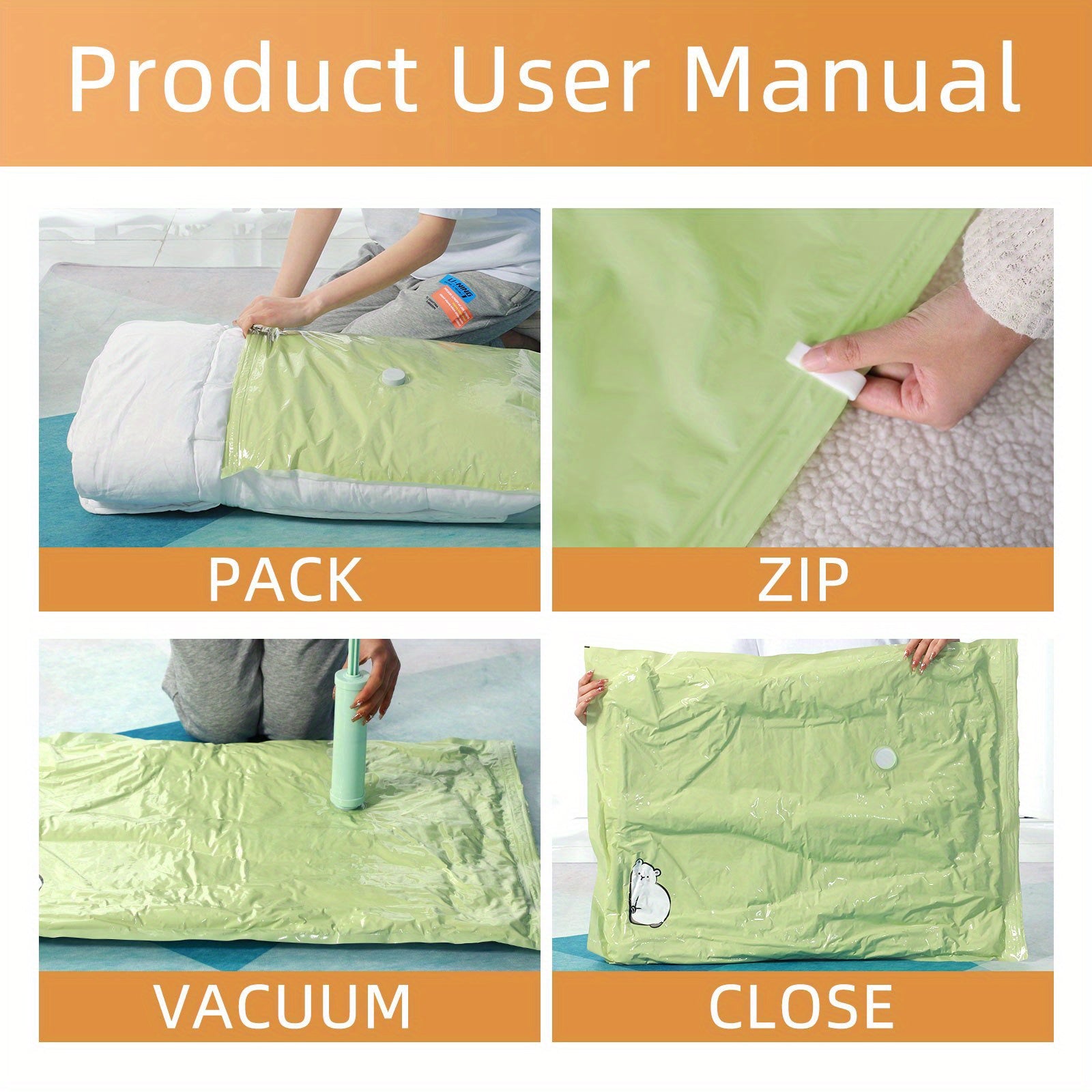 6pcs Vacuum Compression Bag Large Quilt Storage Sealed Bag
