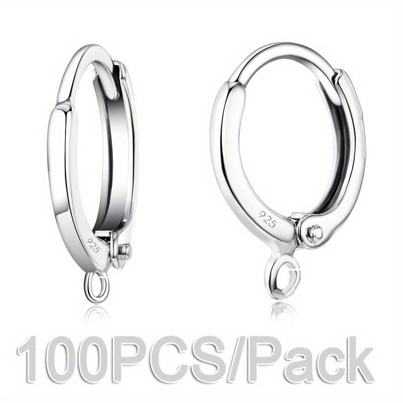 100pcs Pack Silver Jewelry Findings Earring DIY Accessories