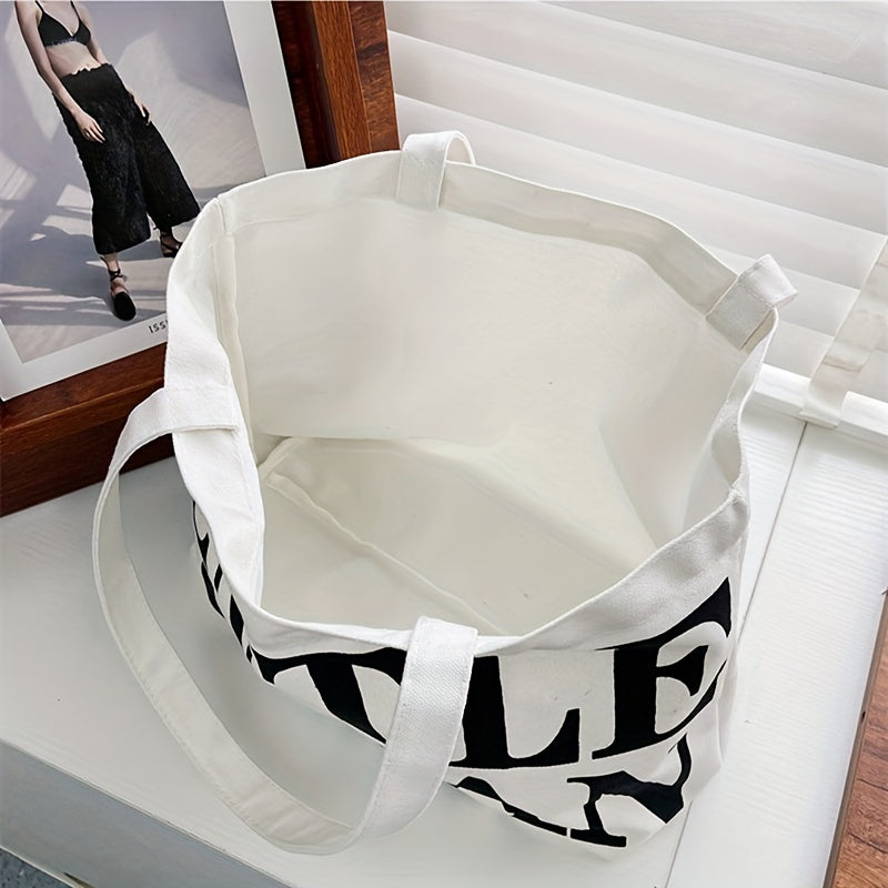 Letter Pattern Tote Bag Large Capacity Shoulder Bag