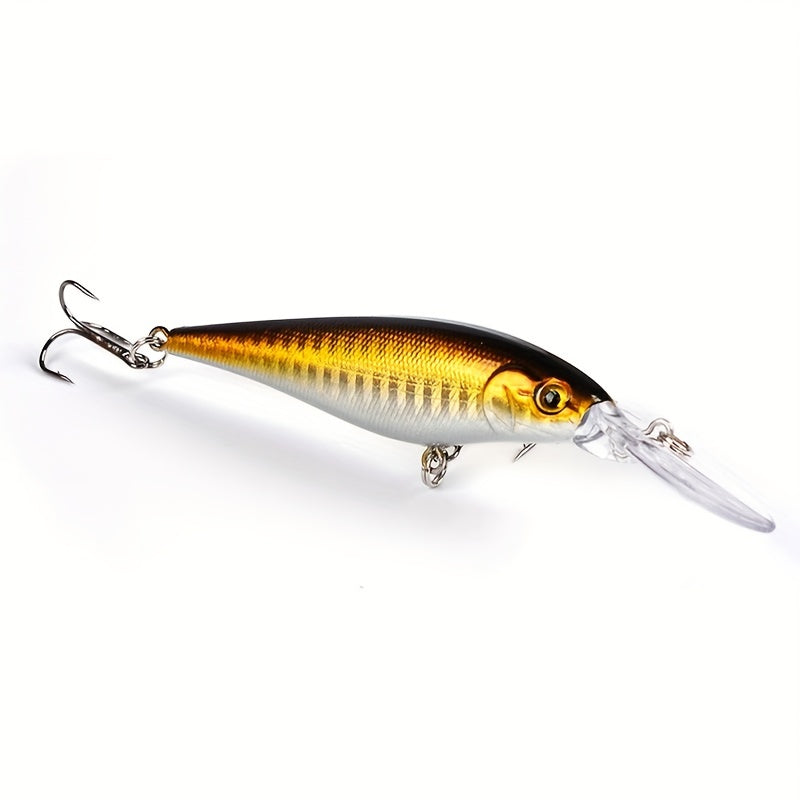 Floating Minnow Fishing Lure Long Tongue Crankbait Treble Hooks Bass Pike Tackle