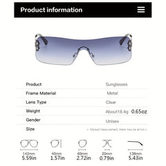 Y2K One Piece Metal Sunglasses UV400