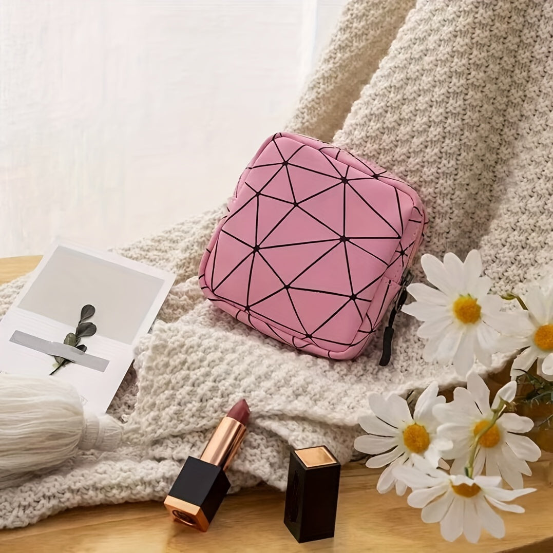 Geometric Zipper Storage Bag Lightweight Travel Organizer