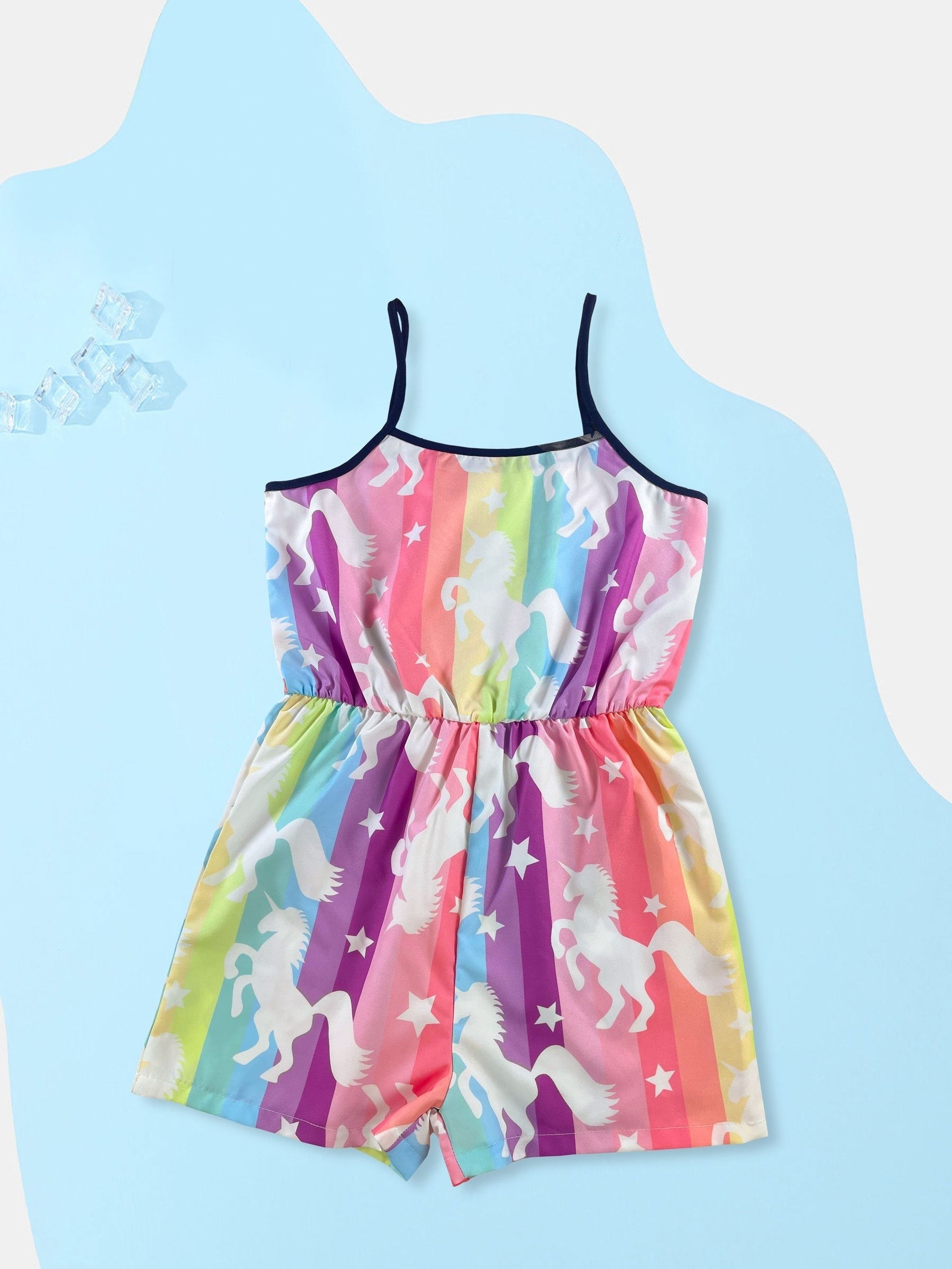 Girls' Unicorn Print Cami Romper Jumpsuit