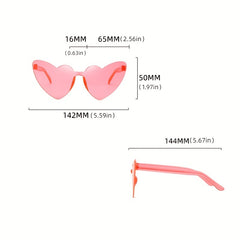 Heart Sunglasses For Women Men Solid One piece Jelly Glasses For Summer