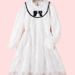 Youth Girls Lace Dress with Ruffle Collar