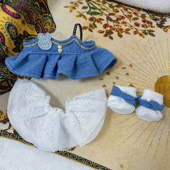 Doll Clothes for Plush Doll - Colourful Skirt and Shoes