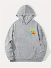 Coconut Tree Print Hoodie Men's Graphic Pullover Hooded Sweatshirt