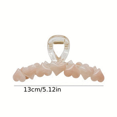 Jelly Heart Decor Hair Claw Clip - Nonslip Ponytail Holder