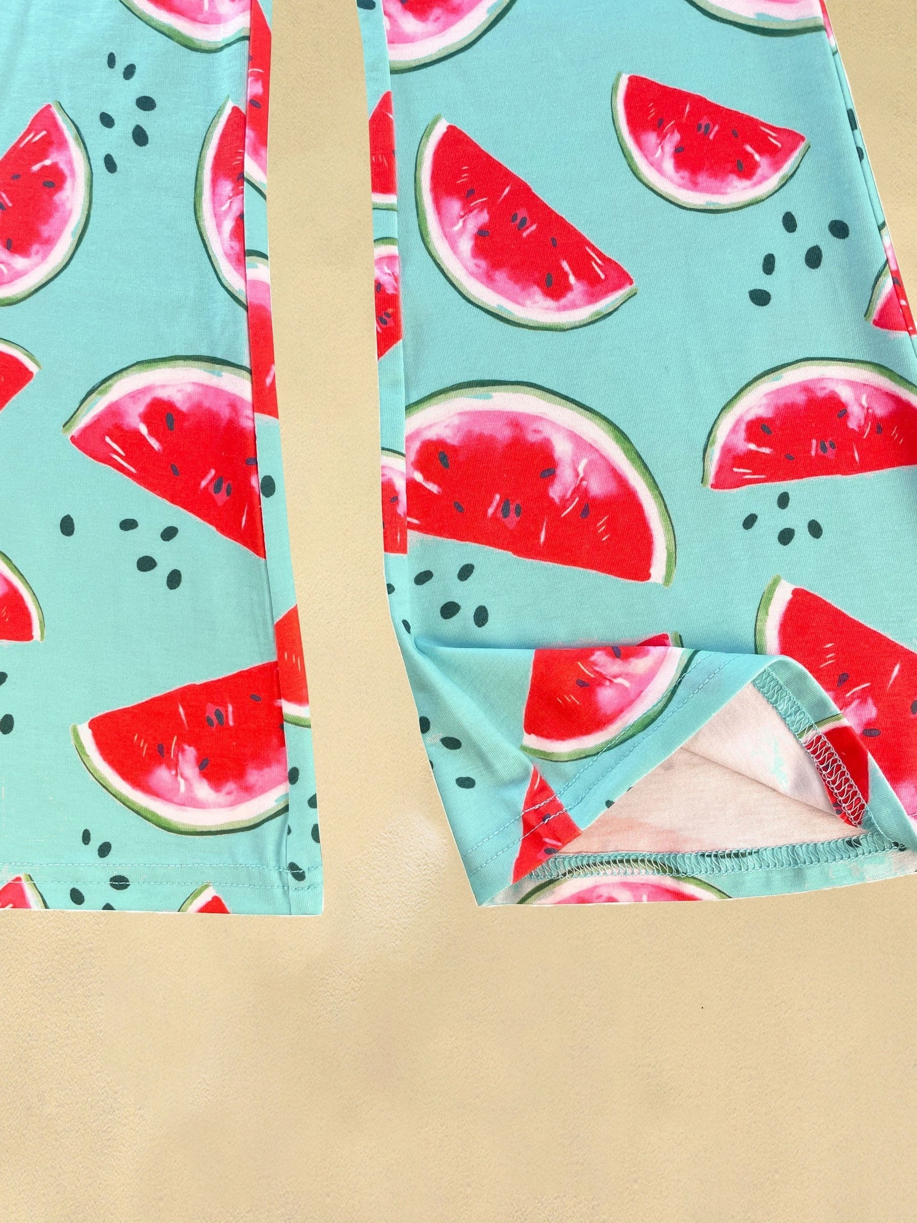Watermelon Graphic Flare Leg Pants for Toddler Girls