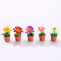 5pcs Artificial Flowers for Doll Houses Fairy Gardens