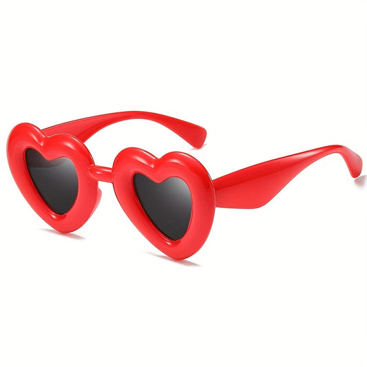 Y2K Inflated Heart Sunglasses for Women Men Funny Party Sun Shades
