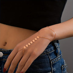 Double Layer Chain Finger Mitten Bracelet for Women