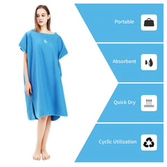Mutao Portable Changing Robe Towel with Hooded Poncho for Surfing Swimming