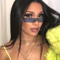 Rhinestone Rectangle Sunglasses UV400