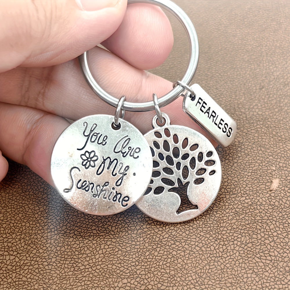 Tree Of Life You Are My Sunshine Keychain for Men
