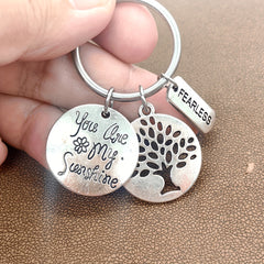 Tree Of Life You Are My Sunshine Keychain for Men