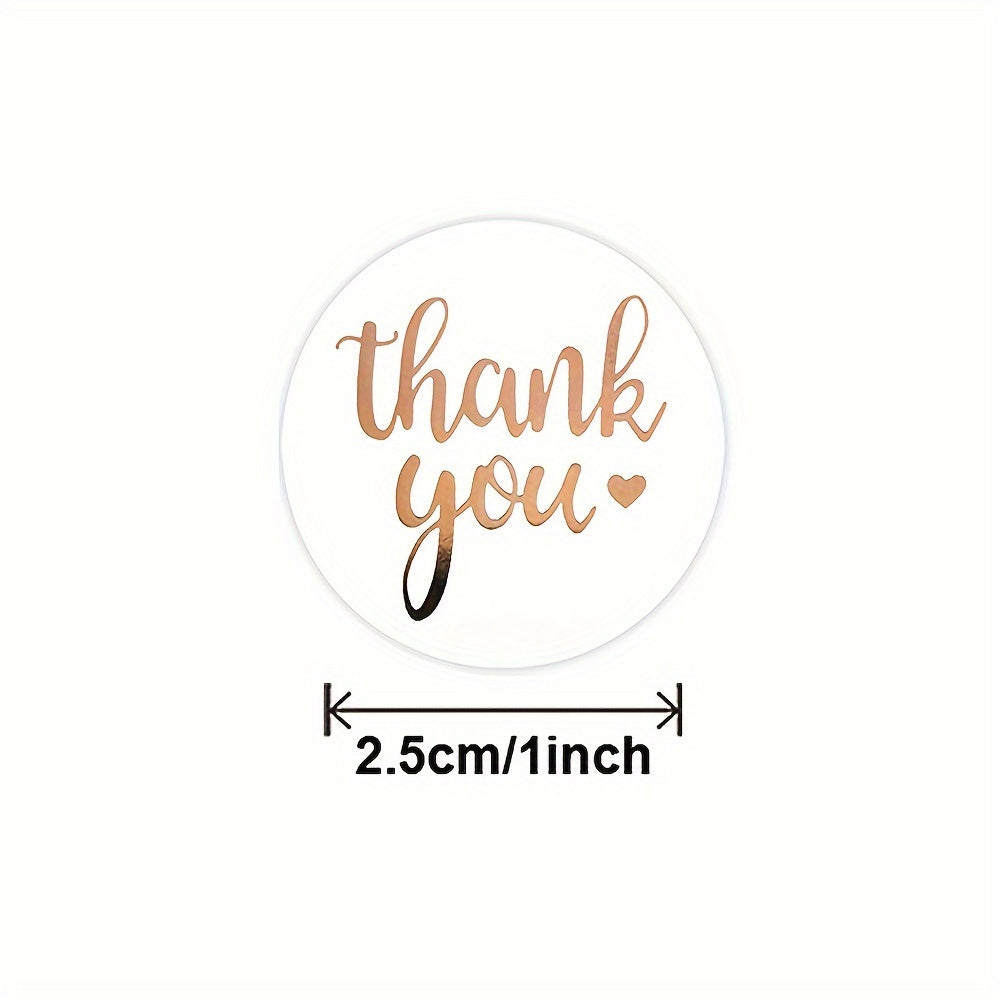 500pcs Rose Foil Thank You Stickers for Business Decoration