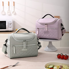 Polyester Lunch Bag Insulated Thermal Cooler Tote Large Capacity Hand Washable